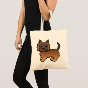 Tote Bag Chien de dessin animé Terrier Cairn Bringé Rouge