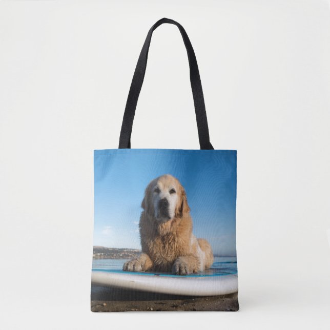 Tote Bag Chien de golden retriever s'étendant sur un (Devant)