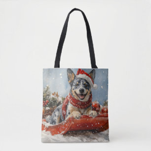 Tote Bag Chien de Heeler Bleu dans la corniche laissez-le n