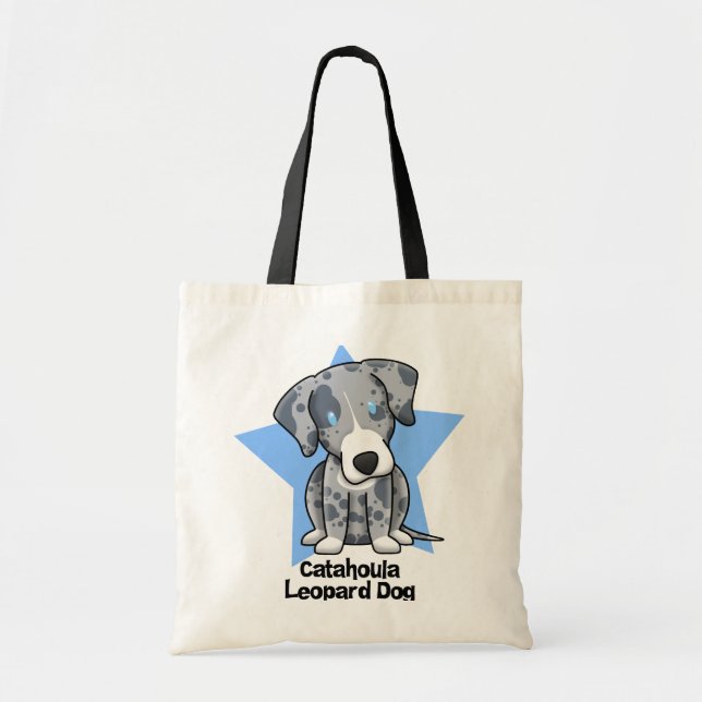 Tote Bag Chien de léopard de Catahoula d'étoile de Kawaii (Devant)