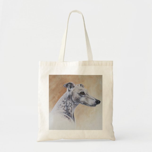 Tote Bag Chien de lévrier peint dans la couleur pour (Devant)