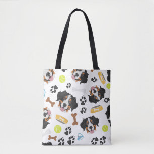 Tote Bag Chien de montagne de Bernese de sourire de chien