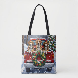 Tote Bag Chien de montagne suisse de Noël camion rouge