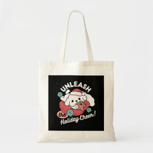 Tote Bag Chien de Noël à Santa Hat - Jour de Noël pour Anim