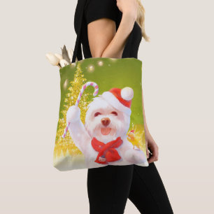 Tote Bag Chien de Noël avec Sucre de canne
