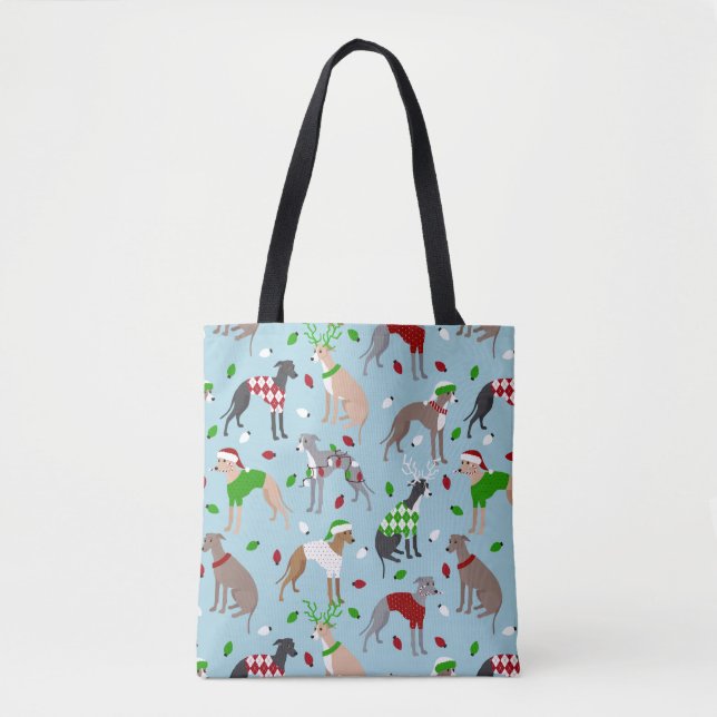 Tote Bag Chien de Noël italien Greyhound (Devant)