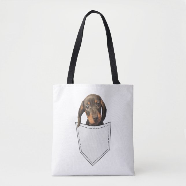Tote Bag Chien de poche Dachshund (Devant)