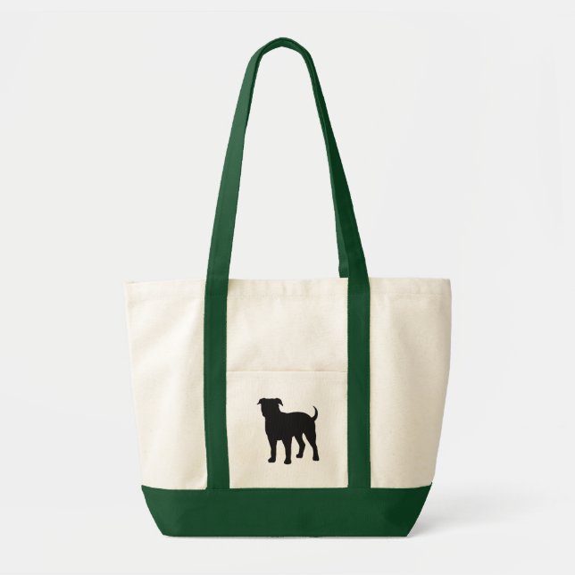 Tote Bag Chien de race américaine Bulldog Silhouette (Devant)