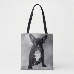 Tote Bag Chien de taureau français assis aquarelle peinture