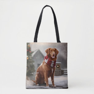 Tote Bag Chien de Tollé du Nouveau-Écosse dans la neige de 