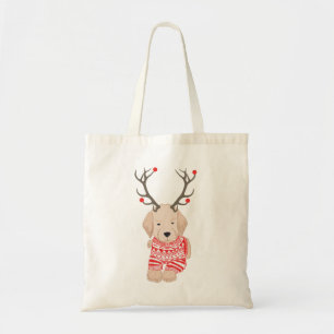 Tote Bag Chien de traîneau de Noël drôle de chiot Retriever