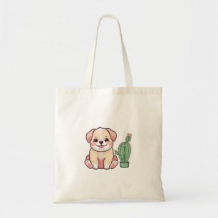 Tote Bag Chien doux avec Cactus