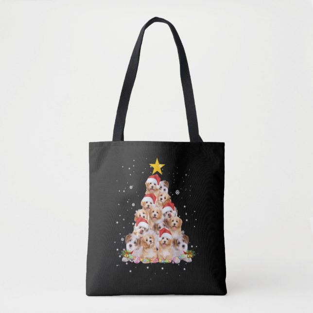 Tote Bag Chien drôle de sapin de Noël (Devant)