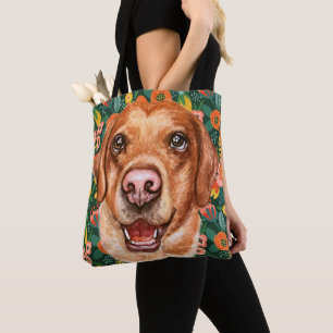 Tote Bag Chien du Labrador floral