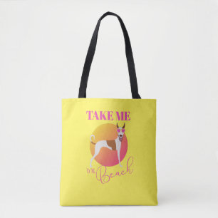 Tote Bag Chien en Lunettes de soleil roses m'emmène à la pl