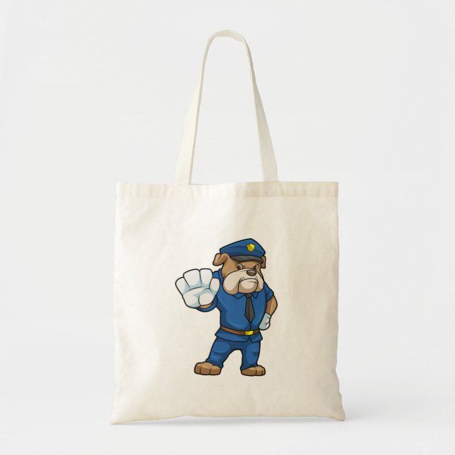 Tote Bag Chien en policier avec uniforme (Devant)