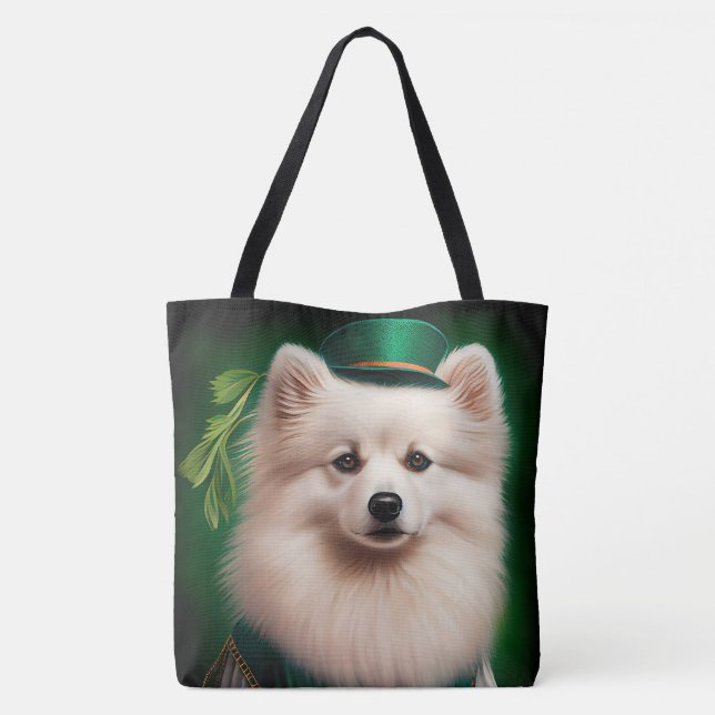 Tote Bag Chien Eskimo américain en Robe du Jour de la Saint (Dos)
