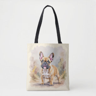 Tote Bag Chien Français Tan Tan Fawn Couleur Cute Frenchie