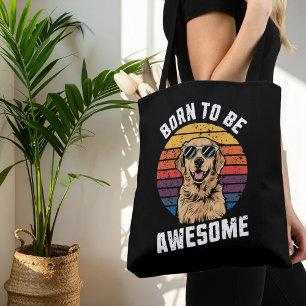 Tote Bag Chien Golden Retriever Né Pour Être Génial Coucher