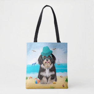 Tote Bag Chien Havanais sur la plage