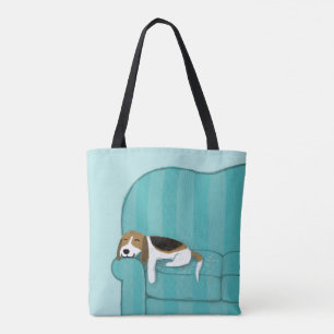 Tote Bag Chien heureux mignon de divan du beagle  