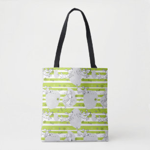 Tote Bag chien jouant l'arrière - plan de motif