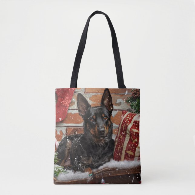 Tote Bag Chien Kelpie Australien Noël Festif (Devant)
