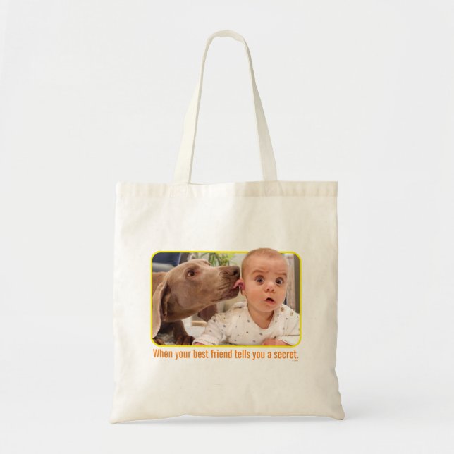 Tote Bag Chien Lick l'oreille du bébé (Devant)