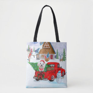 Tote Bag Chien maltais en livraison de Noël Camion Neige