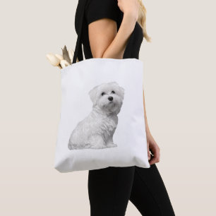 Tote Bag Chien maltais mignon assis chiot
