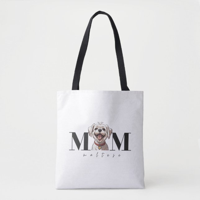 Tote Bag Chien Maman MALTESE T-shirt classique (Devant)