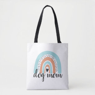 Tote Bag Chien maman Rainbow Blue Peach