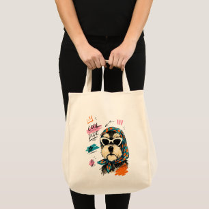 Tote Bag Chien Mec Chouette Lunettes de soleil Écharpe Art 