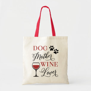 Tote Bag Chien Mère Vin Aimer mignon Citation Femmes
