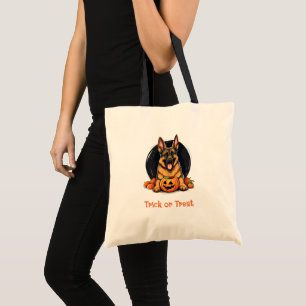 Tote Bag Chien mignon avec Jack-O' Lantern Trick ou traitem
