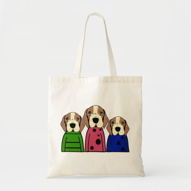 Tote Bag Chien mignon de famille de beagle (Devant)