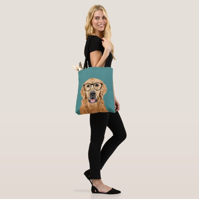 Tote Bag Chien mignon de golden retriever pour des amoureux (Sur le modèle)