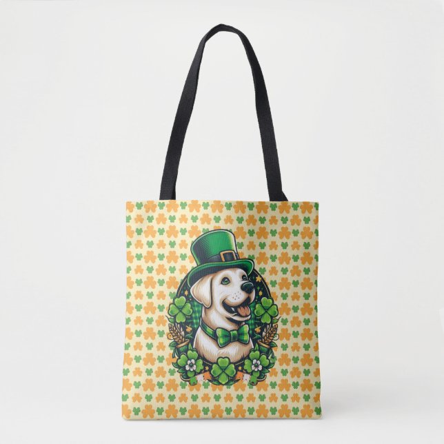 Tote Bag Chien mignon de la Saint Patrick (Devant)