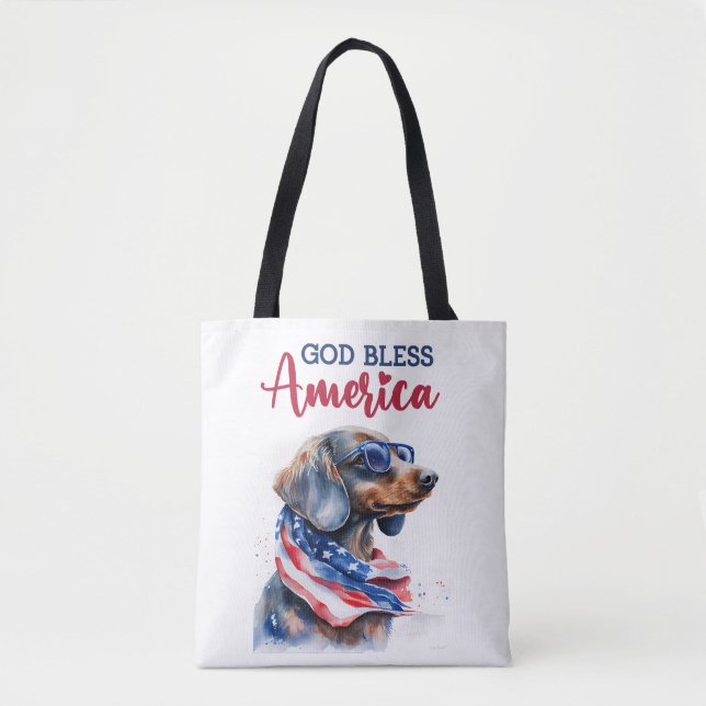 Tote Bag Chien patriote-Dachshund (Devant)