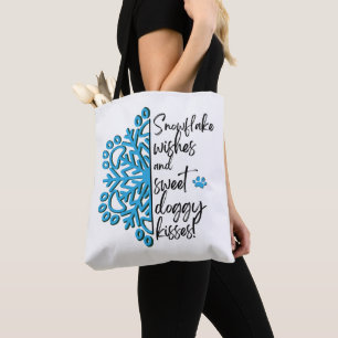 Tote Bag Chien Paw Snowflake Doggy Kisses
