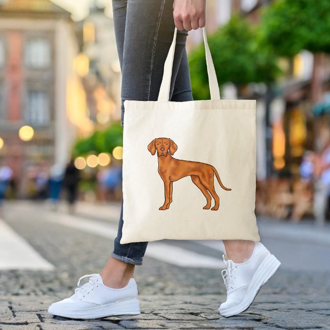 Tote Bag Chien Pointer Vizsla Hongrois Dessin Animé Mignon  (Please note: This image is a digital mockup. The product may not be in scale.)