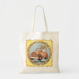 Tote Bag Chien Pomeranian Conduisant une Voiture