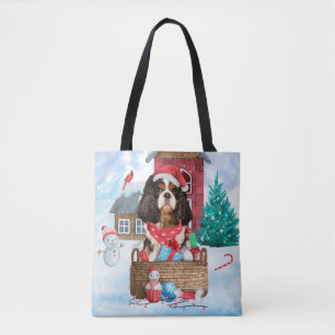 Tote Bag Chien Roi Cavalier dans la neige Maison de Chien N