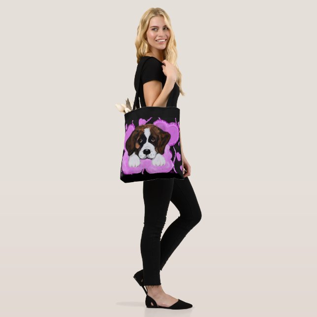TOTE BAG CHIEN SAINT BERNARD  (Sur le modèle)