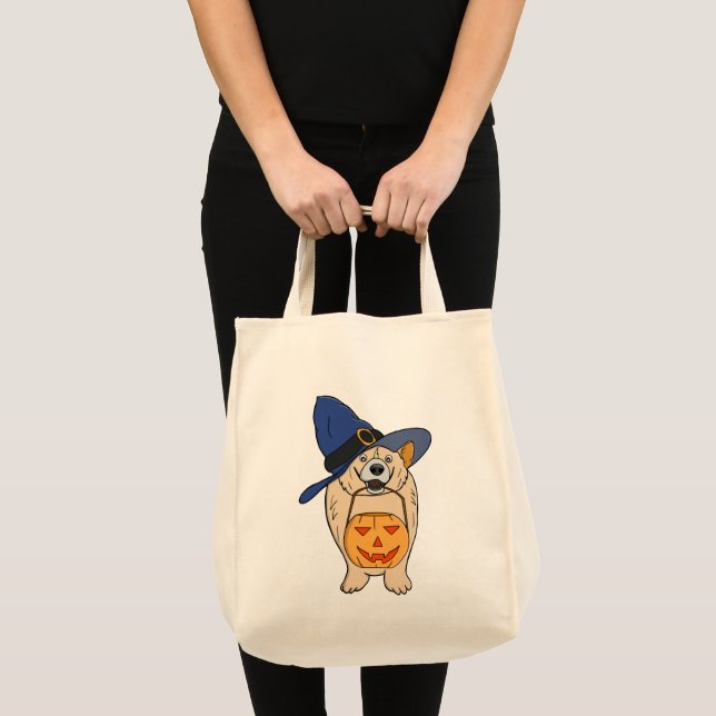 Tote Bag Chien sorcier citrouille (Devant (produit))