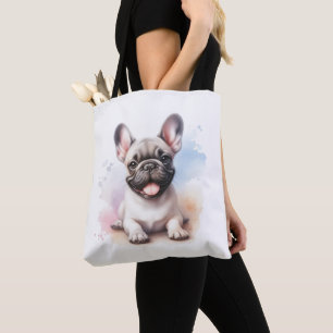 Tote Bag Chien-taureau français en aquarelle