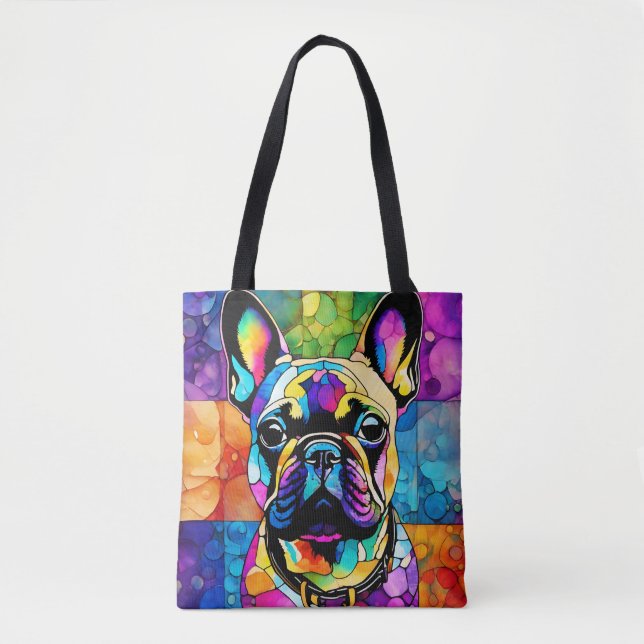 Tote Bag Chien-taureau français mignon "Frenchie" Fourre-to (Devant)