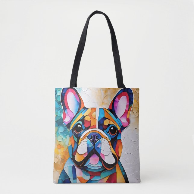 Tote Bag Chien-taureau français mignon "Frenchie" Fourre-to (Devant)