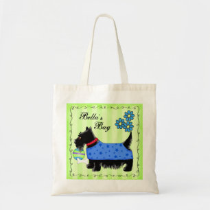 Tote Bag Chien vert personnalisé de Black Scottie Terrier