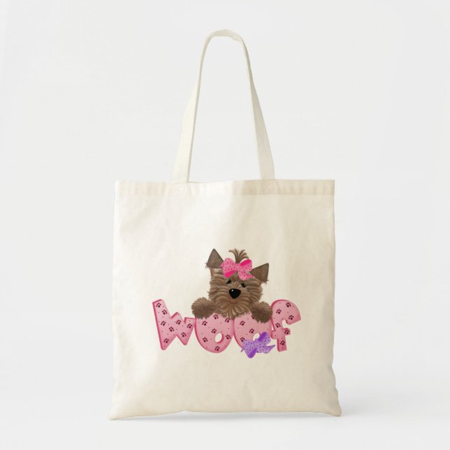 Tote Bag Chien Woof de Yorkie (Devant)